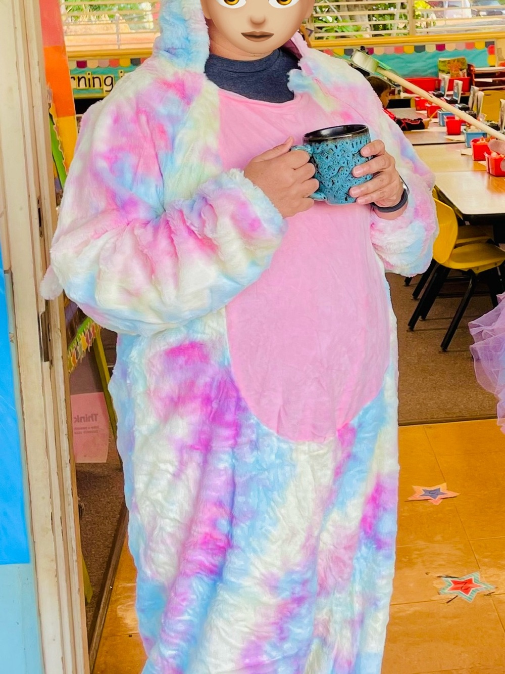 Adult Plush Tie-Dye Unicorn Onesie Costume